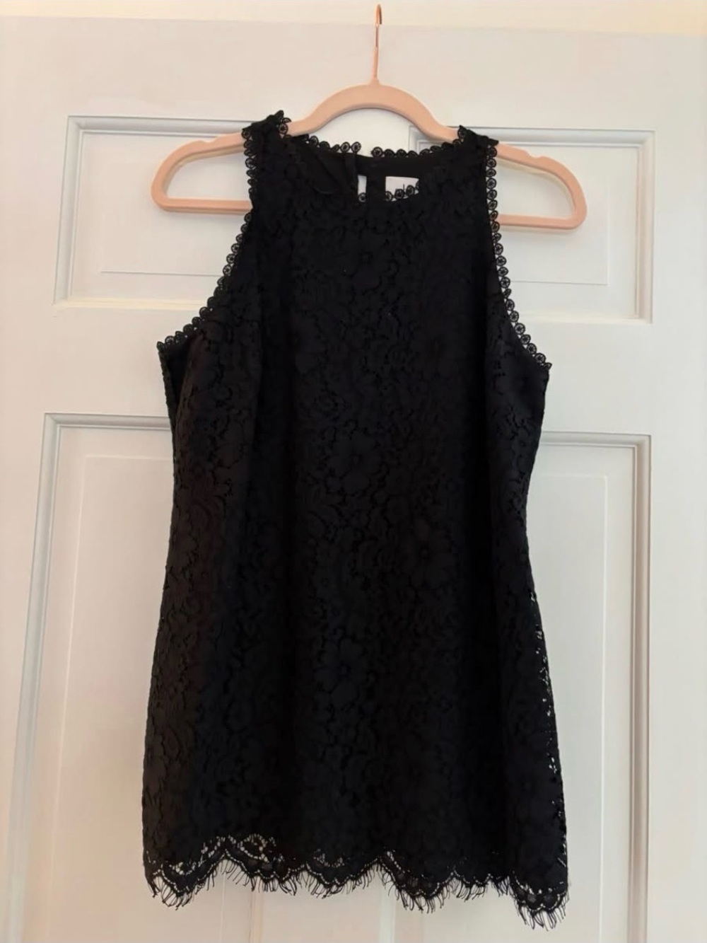 CAbi Black Lace Sleeveless Shell